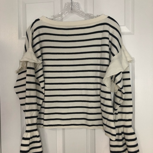 Zara Knit Loose Stripe Slouchy Shoulder Medium - Picture 8 of 10